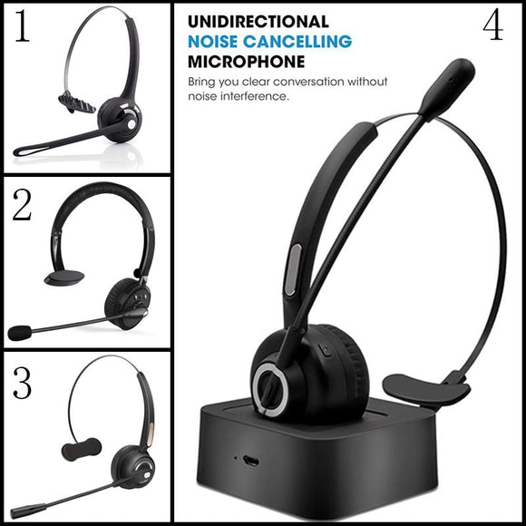 2020 New Call Center Headset Wireless Bluetooth Pro BizoeRade Noise Cancelling Headset with Microphone for Phone Laptop