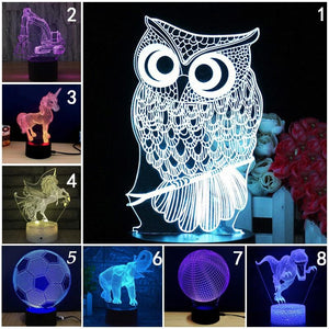 2020 LED Light 3D Lamp Light Colorful 7 Color Change Visual Illusion Lamp Light Gift