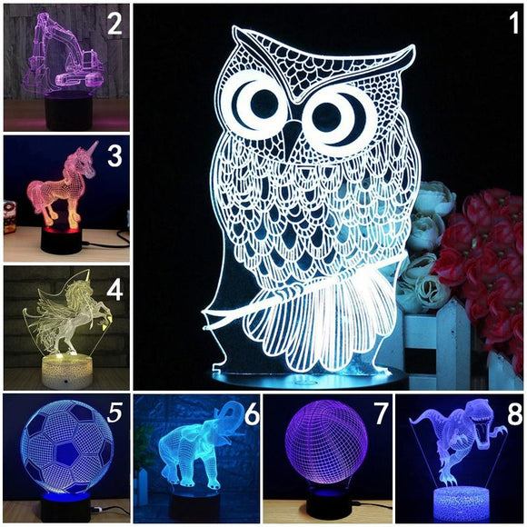 2020 LED Light 3D Lamp Light Colorful 7 Color Change Visual Illusion Lamp Light Gift