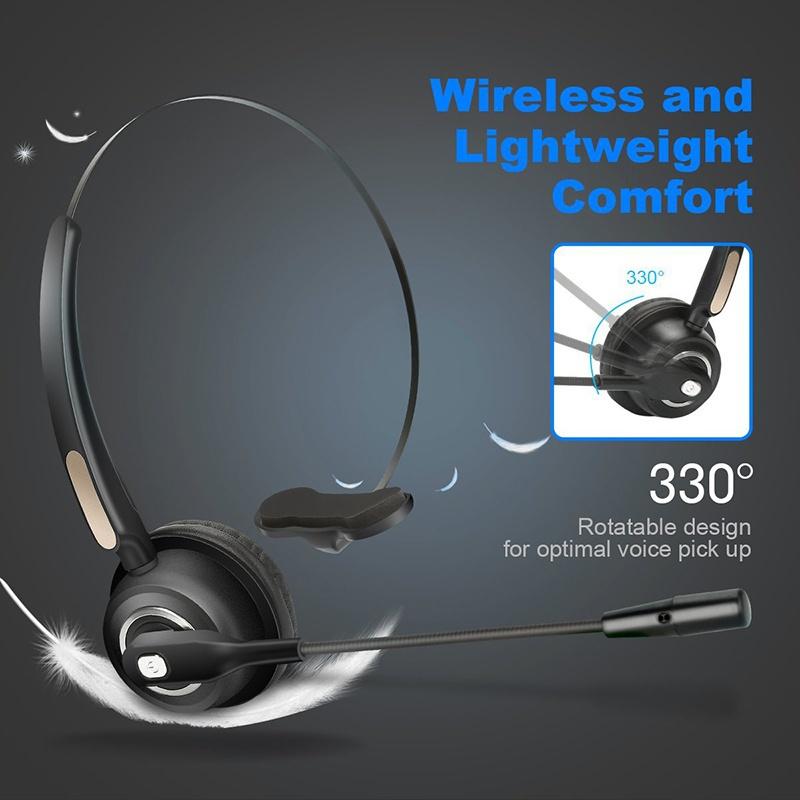 Bluetooth headset wireless headset, a combination of a single headset and microphone charging base, for PC, Laptop, Truck Driver, Office, Call Center, Skype [<lun>]