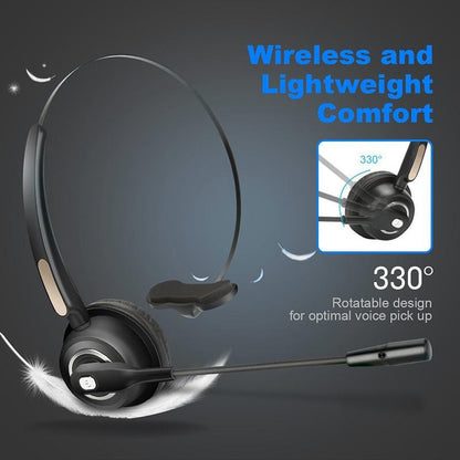 Bluetooth headset wireless headset, a combination of a single headset and microphone charging base, for PC, Laptop, Truck Driver, Office, Call Center, Skype [<lun>]