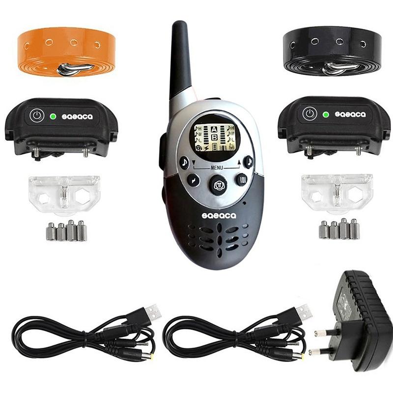 M86 Dog Training Collar Remote Controller Waterproof Rechargeable 1000Yards LCD Trainer for Pet Electric Shock for 1 or 2 Dogs