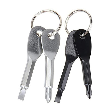Hot Sale 2 Keys Stainless Keychain Pocket Tool Screwdriver Set EDC Outdoor Multifunction Fashion [<lun>]