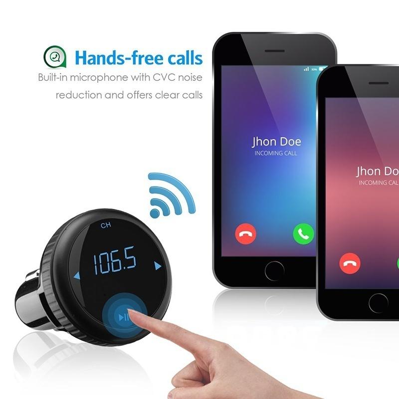 Car Locator,In Car Bluetooth FM Transmitter Handsfree Call Dual USB Charger Radio Adapter