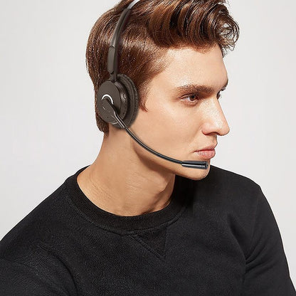 Trucker Bluetooth Headset V5.0/noise cancellation hands free Bluetooth earbud, truck drivers,office,and Skype,call center of the wireless Bluetooth headphones for android, apple [<lun>]