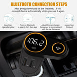 Car Adapter, Bluetooth FM Transmitter for car, Wireless In-Car Bluetooth Receiver for iPhone iPad Samsung, Hands-free Car Charger with 2.4A Dual USB Ports, TF Card Mp3 Player [&lt;lun&gt;]