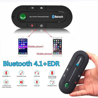 3 Color Bluetooth V4.1 Handsfree Speaker Phone + Charger Car Kit for Mobile Phone [<lun>]