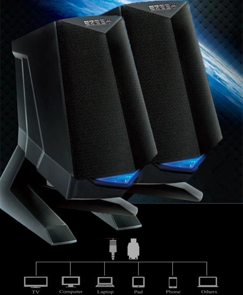 New Subwoofer Dual Speakers Stereo Supper Bass Music Box 2.0 Channel Computer Speakers For Desktop Laptop Tablet PC Smartphone
