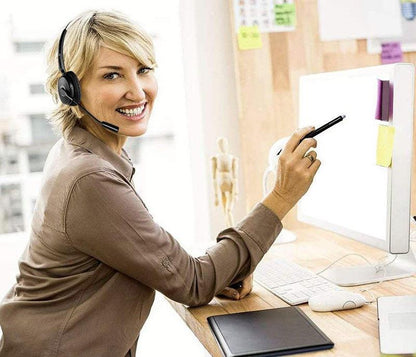 Trucker Bluetooth Headset V5.0/noise cancellation hands free Bluetooth earbud, truck drivers,office,and Skype,call center of the wireless Bluetooth headphones for android, apple [<lun>]