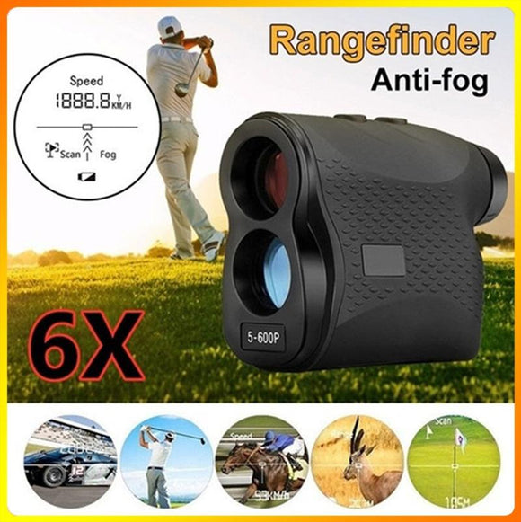 New Golf Range Finder Rangefinder 656 Yards/600 Meters Flag-Lock, Fog, Distance, Speed Measurement, Black