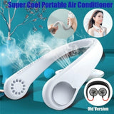 Summer Fashion Hanging Dual Cooling Neck Fan Mini USB Portable Rechargeable Quiet Ventilator For Traveling Outdoor Indoor