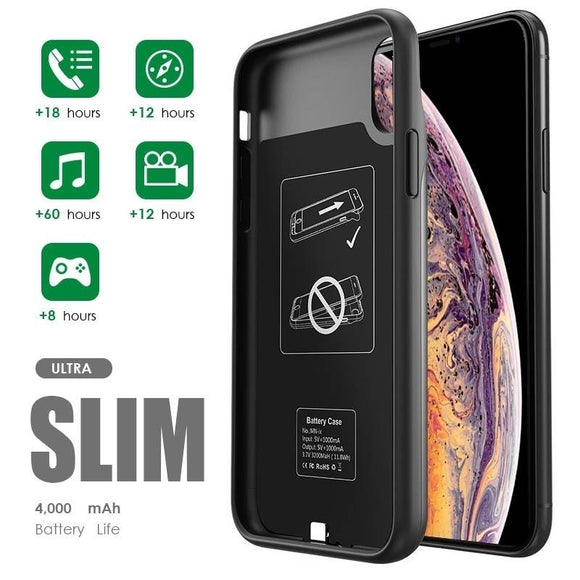 New Film External Battery Backup Charger Case Cover Power Bank for iPhone XS MAX XR X Phone 8 7/ 6 / 6S / 6 plus / 6S
