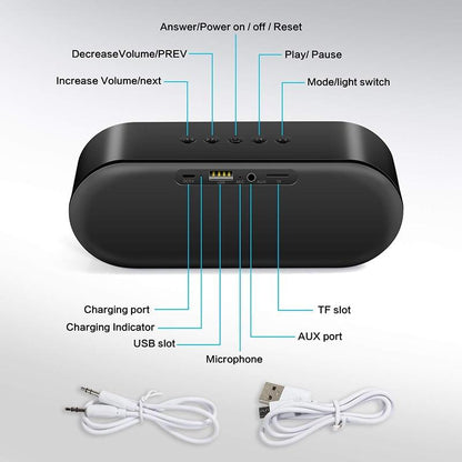 HiFi Bluetooth 4.1 LED Speaker Strong Bass Support SD Card Outdoor Portable Subwoofer Music Player