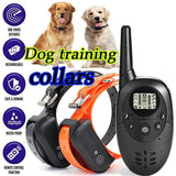 Dog Training Collar Remote Controller Waterproof Rechargeable 1000Yards LCD Trainer for Pet Electric Shock for 2 Dogs
