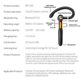 New Fashion Wireless Bluetooth5.0 Earphone, Waterproof Sport Earhook Headset, Noise Cancellation Stereo Bluetooth Headphone, Business Drive Handsfree Headset with Mic Voice Control for Smart Phone