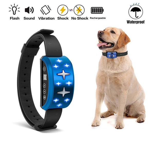 No Bark Collar [2020 NEW STYLE] Smart Detection Dog Bark Collar With 4 Harmless Training Modes, USB Rechargeable Rainproof Barking Collar (7-Grade Sensitivity Adjustable)