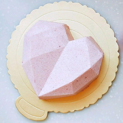 2021 New 3D Diamond Love Heart Shape Silicone Cake Mold Non-stick Silicone Baking Mold Sponge Chiffon Mousse Dessert Molds for Birthday Valentine's Day