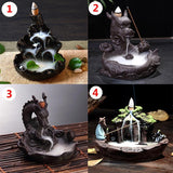 Backflow Ceramic Waterfall Glaze Incense Smoke Cone Burner Holder Home Decor [&lt;lun&gt;]