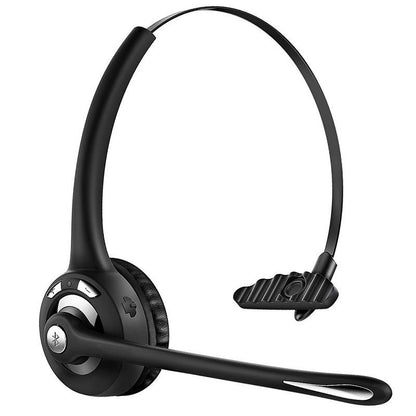 Trucker Bluetooth Headset With Mic, Handsfree Over The Head Earpiece, On Ear Bluetooth Headphones For Cell Phone, Call Center, Truck Driver (Color: Bl