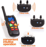 Dog Training Collar, 2 Dog Shock Collar Remote Waterproof Rechargeable Dog Collar 3 Training Modes Harmless Shock Vibration Beep Medium Large Dogs, 800 FT Range [Reflective Strap]