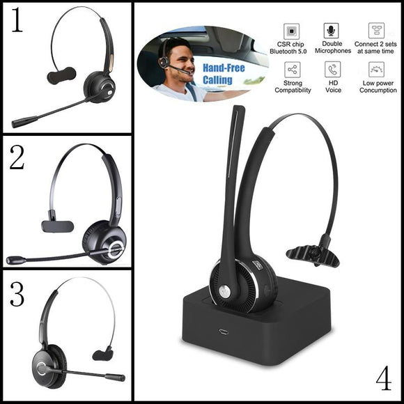 2020 New Truck Driver Headset/Bluetooth Phone Headset with Microphone,12hrs Talk Time Office Bluetooth Headset with Noise Canceling ,Bluetooth Headphones for Cell Phone,Computer,Car,Call Center,Support Music