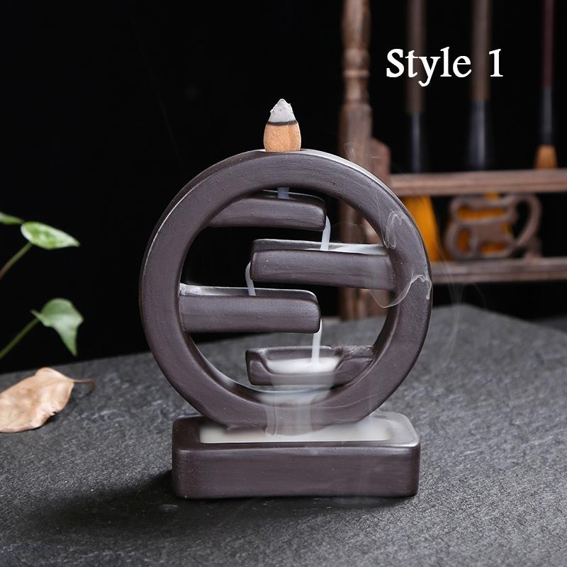 60 Backflow incense cones Retro Handmade Porcelain Ceramic Backflow Incense Burner Buddhist Decoration Home Aromatherapy