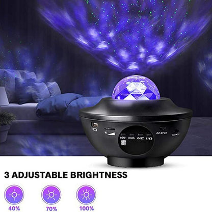 Newest 2 Styles Romantic Star Projector Light USB Voice Control Music Player LED Night Light Projection Lamp Star Light [<lun>]