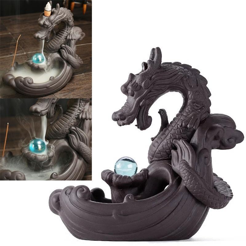 Various back flow incense cone burner Chinese traditional  Handmade Beautiful Scene Ceramic Home Decor  handmade gifts [<lun>]