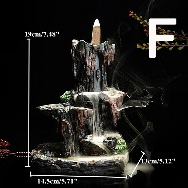 Retro Handmade Ceramic Backflow Incense Burner Home Decor Incense Holder Buddhist Crafts +60 Incense Cones