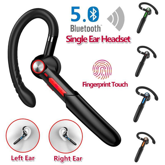 New [CVC 8.0 Bluetooth 5.0]Business Wireless Headset with Microphone Single Ear-hook Bluetooth  5.0 Headset 50mAh 110mAh Button+Fingerprint Touch Control Earphone Noise Reduction Stereo Earpiece