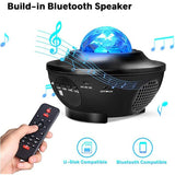 Newest 2 Styles Romantic Star Projector Light USB Voice Control Music Player LED Night Light Projection Lamp Star Light [&lt;lun&gt;]