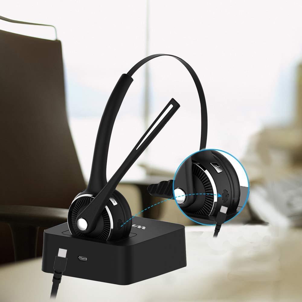 Truck Driver Bluetooth Headset Office Wireless headphones Mic Noise Canceling Headset with Microphone for Call Center,Cell Phone Laptop