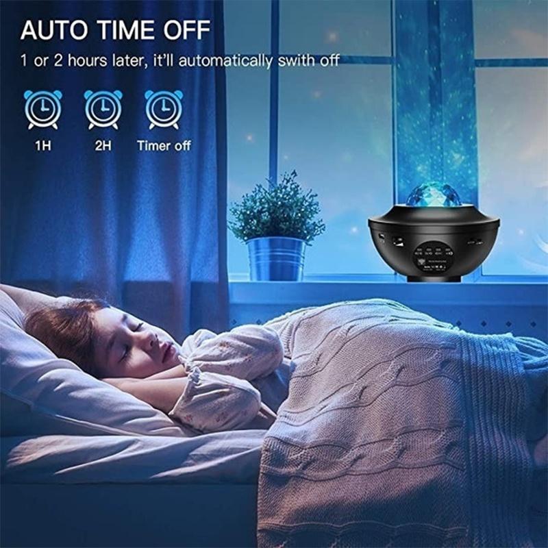 Newest 2 Styles Romantic Star Projector Light USB Voice Control Music Player LED Night Light Projection Lamp Star Light [<lun>]