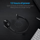 Pro Trucker Bluetooth Headset/Cell Phone Headset with Microphone, Office Wireless Headset, Over the Head Earpiece, On Ear Car