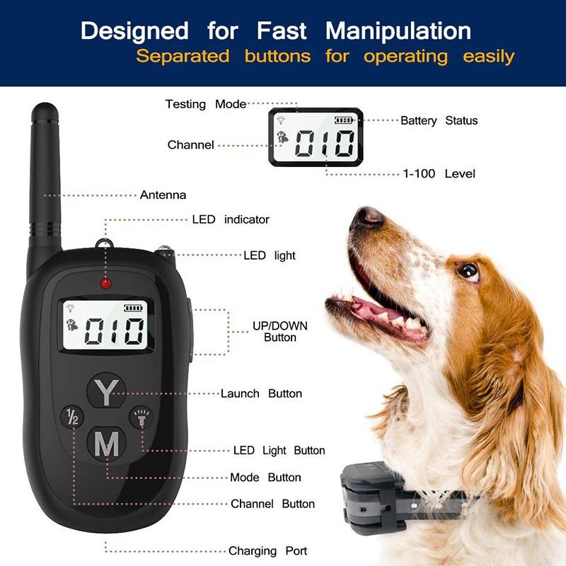 Shock Collar for Dogs Dog Training Collar Rechargeable Waterproof 500ft Control Dog Shock Collar with Remote,Beep Vibration Shock for Small Medium Large Dogs