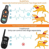 Dog Training Collar, (1 Or 2 Pack) 2019 Updated 3 Channels Shock Collar for Dogs with 2600ft Remote, Beep Vibration Shock 3 Modes Fully Waterproof Dog Shock Collar for Small/Medium/Large Dogs