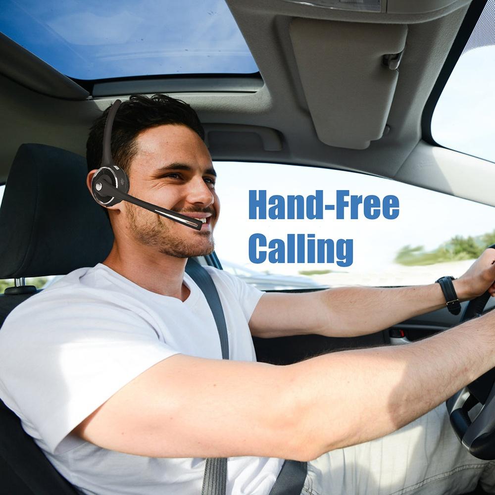 2020 New Truck Driver Headset/Bluetooth Phone Headset with Microphone,12hrs Talk Time Office Bluetooth Headset with Noise Canceling ,Bluetooth Headphones for Cell Phone,Computer,Car,Call Center,Support Music