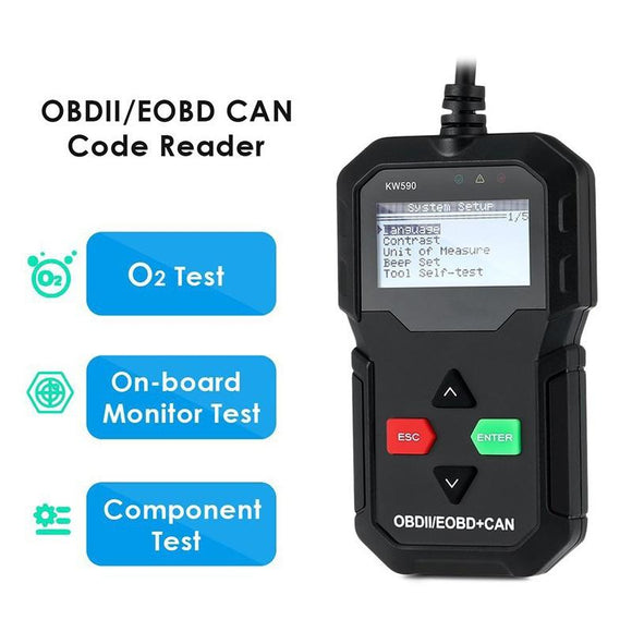 New KONNWEI OBD II Code Reader KW590 OBD2 Diagnostic Scanner Full OBD EOBD Functions Car Check Engine Light Diagnostic Tool for all OBDII Protocol Cars from 1996