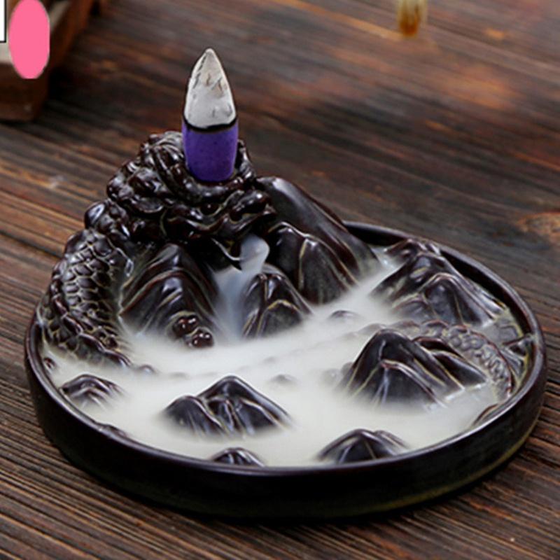 Retro Buddhist Porcelain Incense Holder Backflow Incense Burner Home Fragrance  Artwork