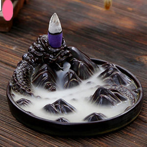 Retro Buddhist Porcelain Incense Holder Backflow Incense Burner Home Fragrance  Artwork