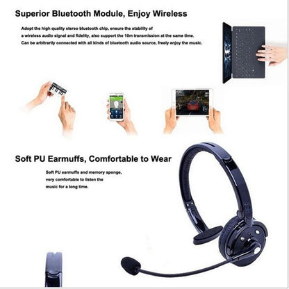 Bluetooth headset wireless headset, a combination of a single headset and microphone charging base, for PC, Laptop, Truck Driver, Office, Call Center, Skype [<lun>]