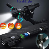 4-Modes Multifunction USB Rechargeable Bike Light Set Powerful Lumens Bicycle Light Road Bike Headlight