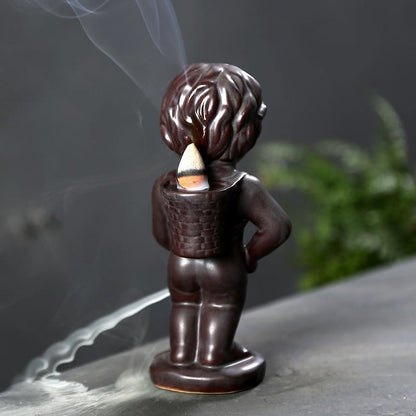 Exquisite Retro Handmade Ceramic Backflow Incense Burner Home Decor Incense Holder Buddhist Crafts +20 Incense Cones