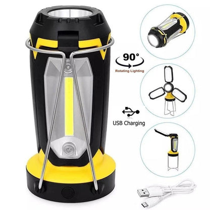Rechargeable LED Camping Lantern, Portable Tent LED Lights Flashlights by USB Charging for Phone Charging,Emergency,Hurricane,Fishing and More
