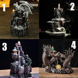 Exquisite Retro Resin Crafts Ornaments Ash Catcher Dragon Backflow Incense Burner Holder Home Furnishing Nordic Christmas As Gift Aromatherapy