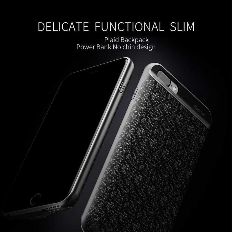 Slim Silicone Battery Case for iPhone 8/7/6S/6/8 Plus / 7 Plus / 6S Plus/6 Plus, 2500mAh/3700mAh Portable Charging Case External Rechargeable Charger Case Juice Pack Protective Power Case for iPhone