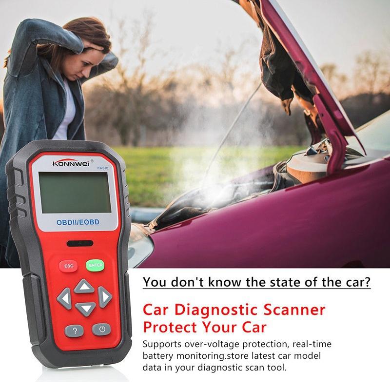 2021 New! OBD2 Scanner Code Reader KW818 Universal OBDII Vehicle Engine Diagnostic Codes Reader Full OBD/EOBD Function Scan Tool Check