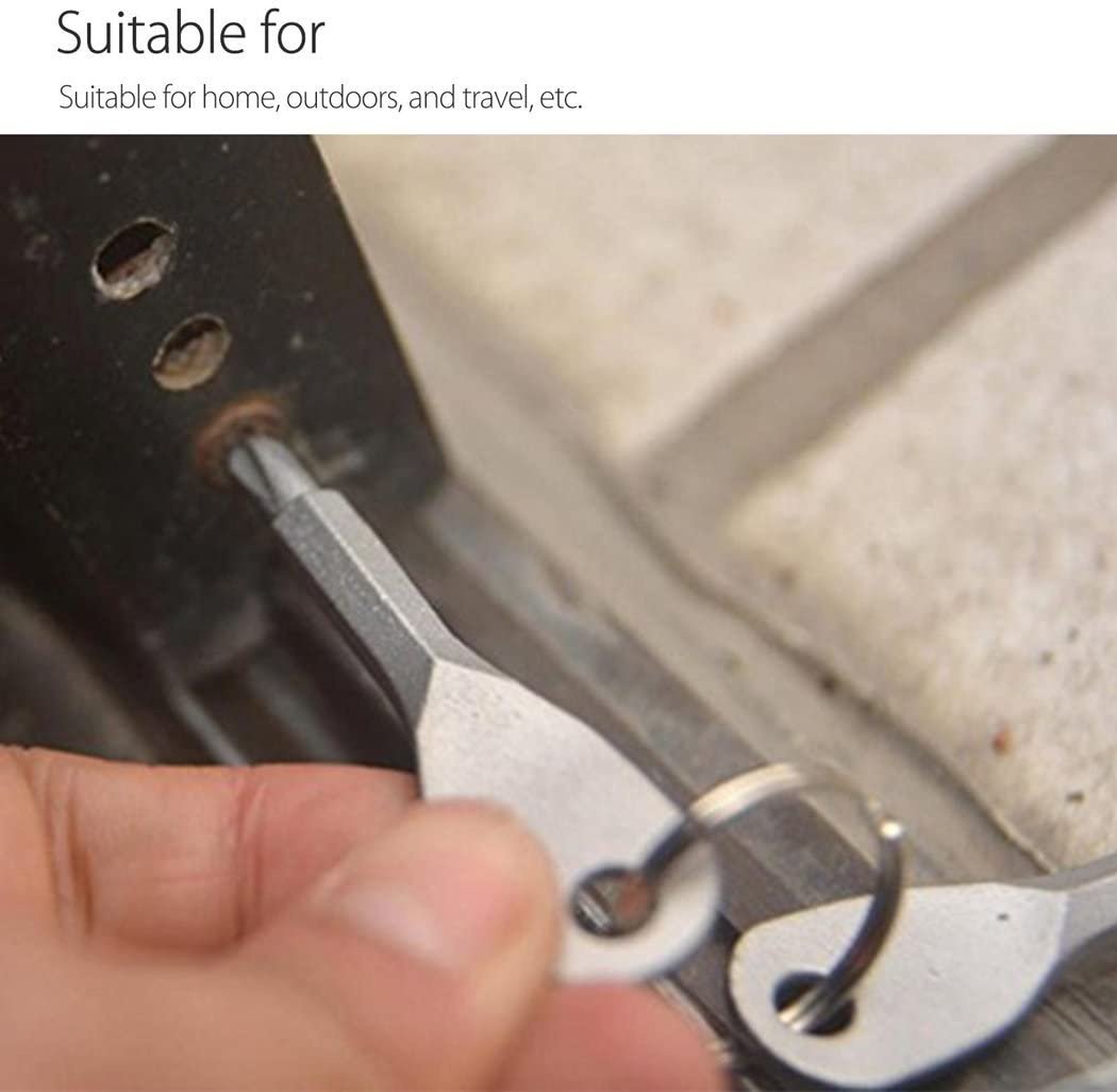 Hot Sale 2 Keys Stainless Keychain Pocket Tool Screwdriver Set EDC Outdoor Multifunction Fashion [<lun>]