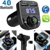 Bluetooth FM Transmitter for Car, Wireless Car Radio Adapter, Hands-Free Calling, MP3 Player Support TF/SD Card Car Chargers with 2 USB Ports Charger Support USB Drive