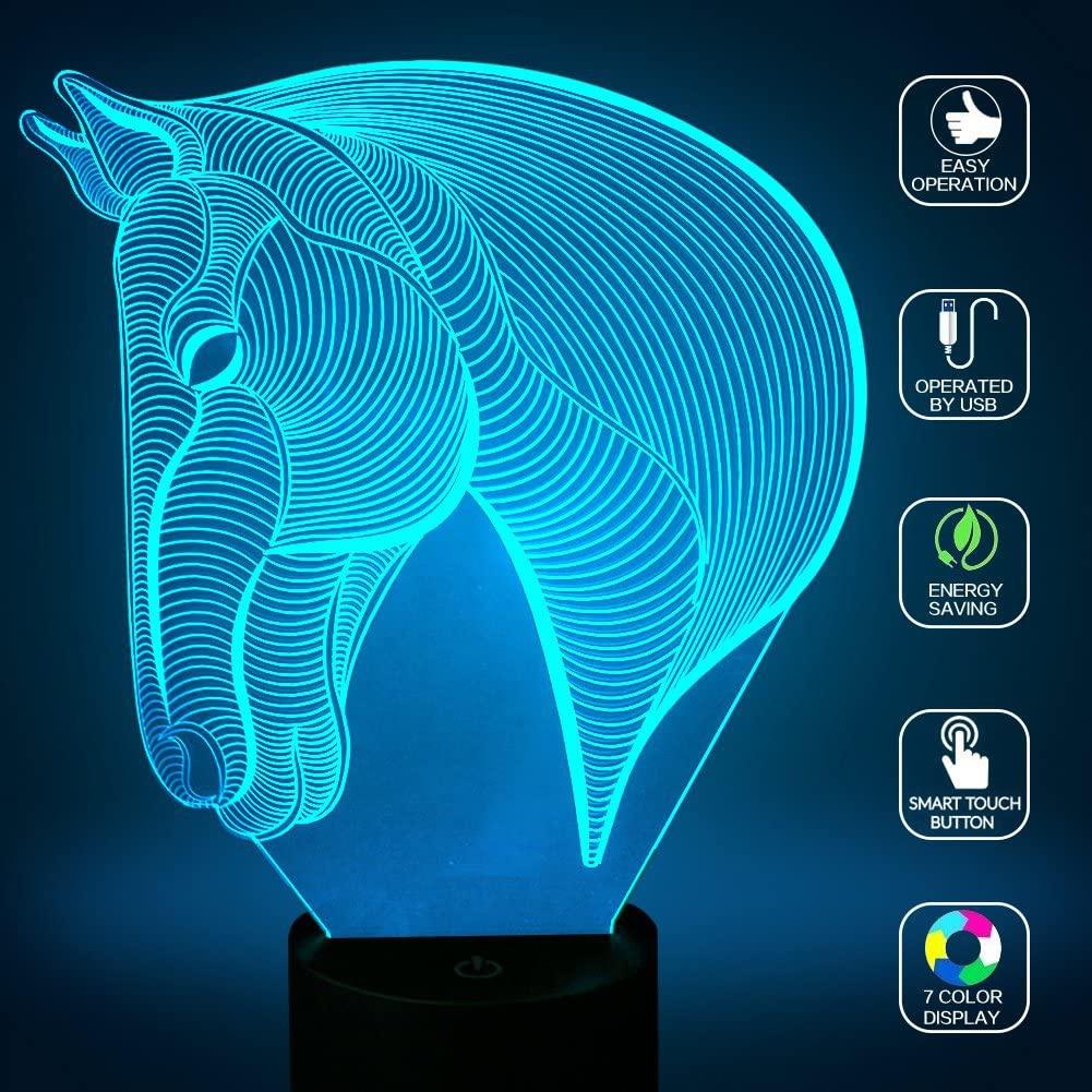 2020  Exquisite Creative 3D Lamp Acrylic Optical Illusion Visual Led Night Light 7 Colors for Home Decor